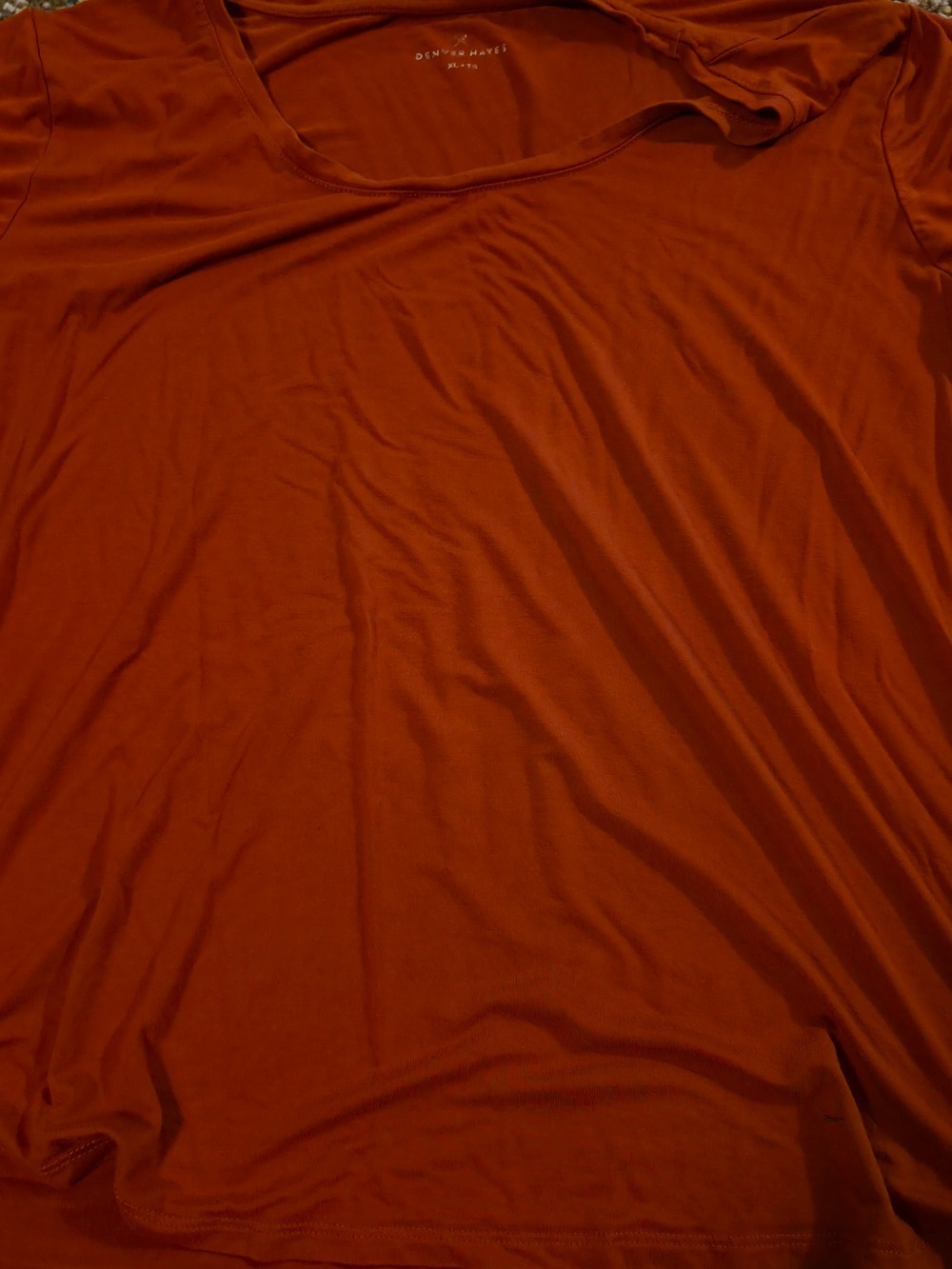 Free With Purchase! Denver Hayes Scoop Neck Tee in Rust Orange